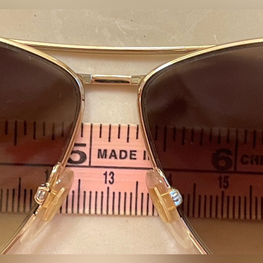 Auth EUC Gucci LOGO Aviator Sunglasses Gold HW tortoise brown gradient lenses - Picture 11 of 15